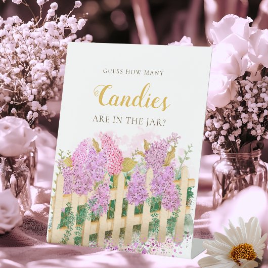 Purple Lilac How Many Candies Fresh Market Bridal  台座サイン