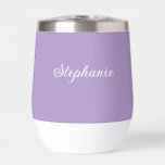 Purple Lilac Name Modern Elegant Monogram Boho<br><div class="desc">Elegant,  rustic,  simple,  monogram,  minimalist,  name,  purple lilac thermal wine tumbler. Beautiful,  trendy design.</div>
