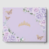 Purple Lilac Roses Floral Butterflies Quinceanera  ゲストブック (裏面)