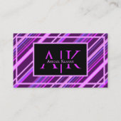 Purple Lilac Stripes Stripe Dynamic Design Stylish 名刺 (正面)