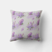 Purple Lilac Watercolor Pastel Purple Background クッション (裏面)