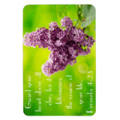 Purple lilacs bible verse Proverbs 4:23 Magnet マグネット (縦)