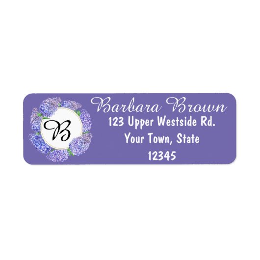 Purple Lilacs Return Address Label ラベル (正面)