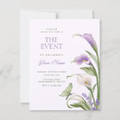 Purple lily floral  招待状 (正面)