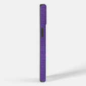Purple Linen Texture Photo Your White Script Name Case-Mate iPhoneケース (裏面 / 右)