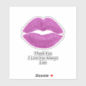 Purple Lips Thank You Custom-Cut Vinyl Sticker シール (シート)