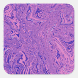 Purple Liquid Marble Abstract Pattern スクエアシール