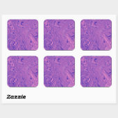 Purple Liquid Marble Abstract Pattern スクエアシール (シート)