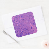 Purple Liquid Marble Abstract Pattern スクエアシール (封筒)