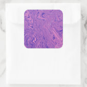 Purple Liquid Marble Abstract Pattern スクエアシール (バッグ)