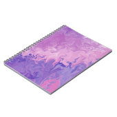 Purple Liquid Marble Abstract Pattern ノートブック (左側)
