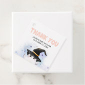 Purple Little Boo Ghost Witch Baby Shower Square フェイバータグ (インサイチュ)