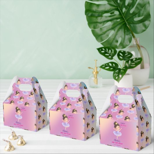 Purple Little Princess Ball Favor Box フェイバーボックス (複数)