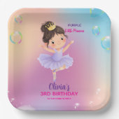 Purple Little Princess Ball Paper Plate ペーパープレート (正面)