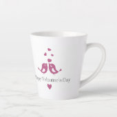 Purple Love Birds Valentine's Mug, Romantic Gift カフェラテマグ (右)