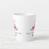 Purple Love Birds Valentine's Mug, Romantic Gift カフェラテマグ (正面)