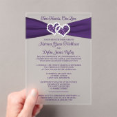 Purple Love Hearts Wedding Invitation アクリル招待状 (インサイチュ (ポータブル))