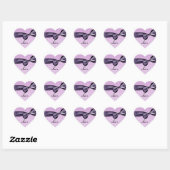 Purple LOVE Wedding Bow PINK Damask Heart Sticker ハートシール (シート)