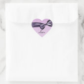 Purple LOVE Wedding Bow PINK Damask Heart Sticker ハートシール (バッグ)