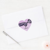 Purple LOVE Wedding Bow PINK Damask Heart Sticker ハートシール (封筒)