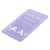 Purple Lovebirdフローラ日付磁石を保存 マグネット (左側)