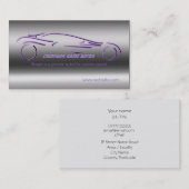 Purple Lugury Sportscar、スチール効果、自動販売 名刺 (正面/裏面)