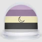 Purple Lunarian flag with moon snow globe (正面)
