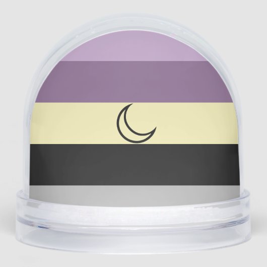 Purple Lunarian flag with moon snow globe (正面)