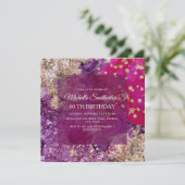 Purple Magenta Gold Abstract Luxury 招待状 (スタンド正面)