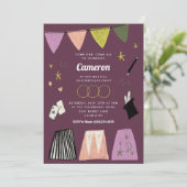 Purple Magic Show Kids Birthday 招待状 (スタンド正面)