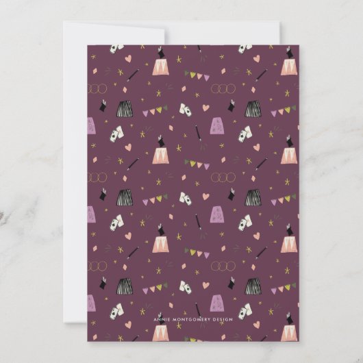 Purple Magic Show Kids Birthday 招待状 (裏面)