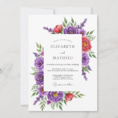 Purple Magnificent Spring Wedding 招待状 (正面)