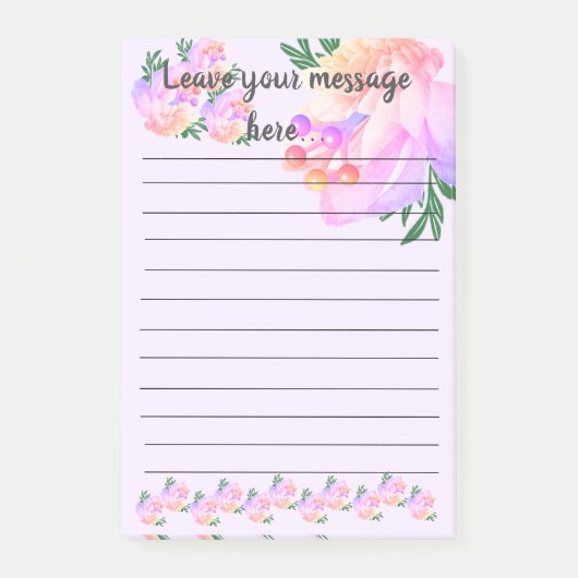 Purple Magnoliaメッセージ離れの投稿ノート ポストイット (正面)