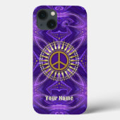 Purple Mandala Gold Sunshine PeaceSymbol Case-Mate iPhoneケース (裏面)
