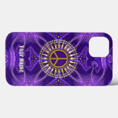 Purple Mandala Gold Sunshine PeaceSymbol Case-Mate iPhoneケース (裏面 (横))