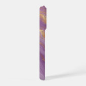 Purple Marble Background With Gold Veins iPhoneケース (右側面)