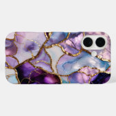 Purple Marble Phone Case Gold Abstract Luxury Case-Mate iPhoneケース (裏面 (横))