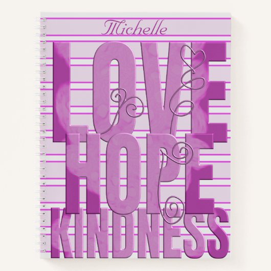 Purple Marbled Inspirational ノートブック (正面)