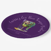 Purple Mardi Gras Mask  ペーパープレート (アングル)