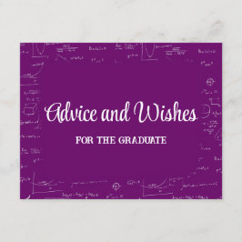 Purple Math Graduation Party Advice for Graduate エンクロージャーカード