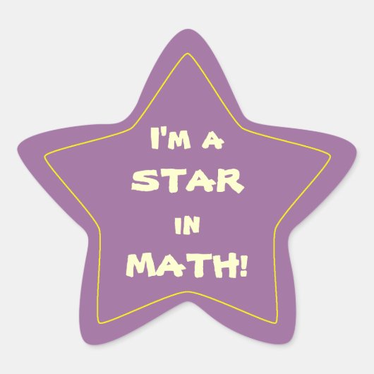Purple Math Student Star 星シール (正面)