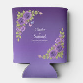 Purple Mauve Flowers & White Wedding 缶クーラー (裏面)