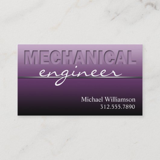 Purple Mechanicalエンジニアビお洒落ジネスカード 名刺 (正面)