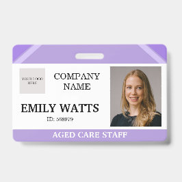 Purple Medical Nurse Aged Care Security Photo ID バッジ