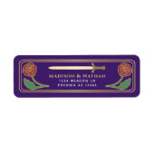Purple Medieval Fantasy Gold Sword Wedding Label ラベル (正面)
