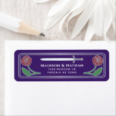 Purple Medieval Fantasy Silver Sword Wedding Label ラベル (インサイチュ)