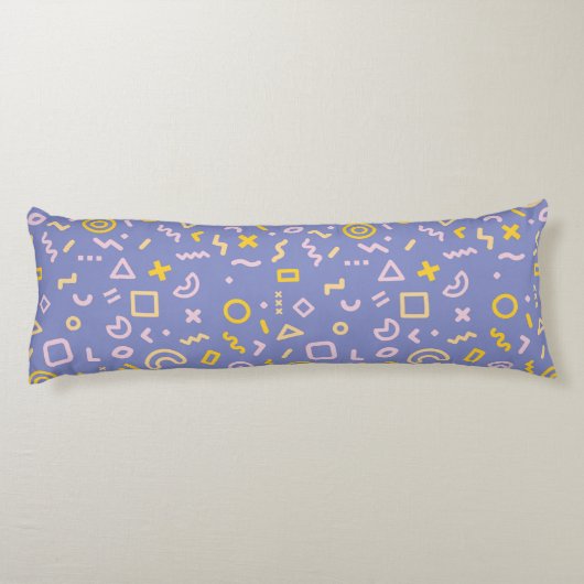 Purple Memphis Pattern Body Pillow ボディピロー (裏面)