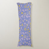 Purple Memphis Pattern Body Pillow ボディピロー (正面縦)