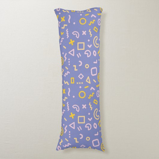 Purple Memphis Pattern Body Pillow ボディピロー (正面縦)