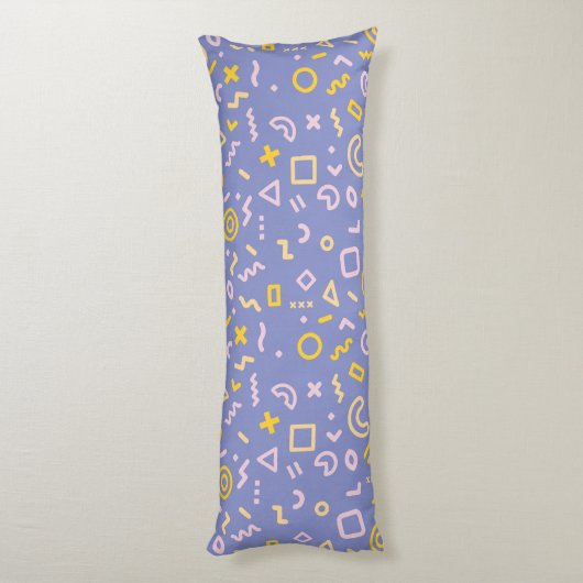 Purple Memphis Pattern Body Pillow ボディピロー (裏面 (縦))